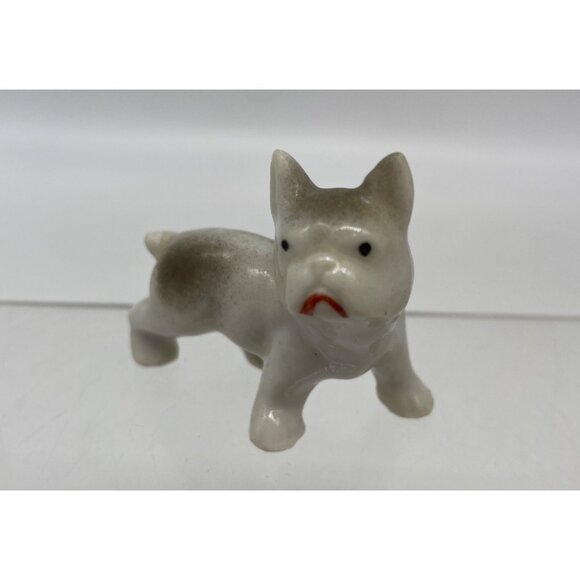 Vintage Porcelain Miniature French Bulldog Dog Figurine Set Of 3 Made In Japan - Picture 3 of 13